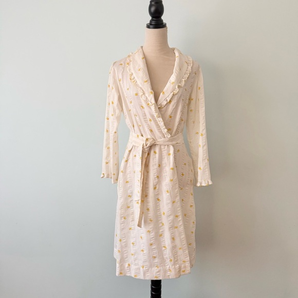 Other - 🌼 Vintage Miss Elaine Union Made Seersucker Wrap Dress Robe Sz S/M 🌼